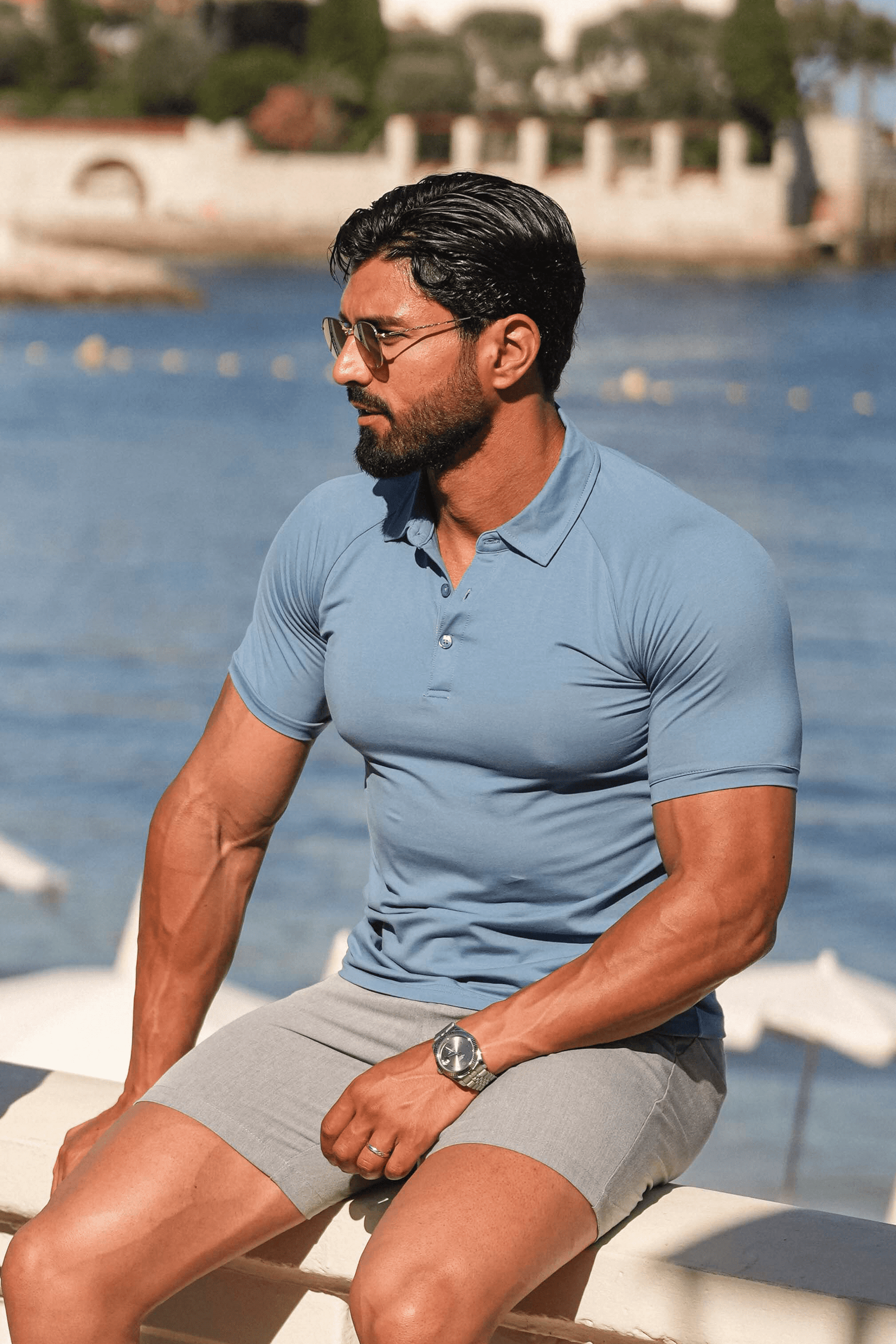 Camisa Polo Masculina Forth Amalfi Azul
