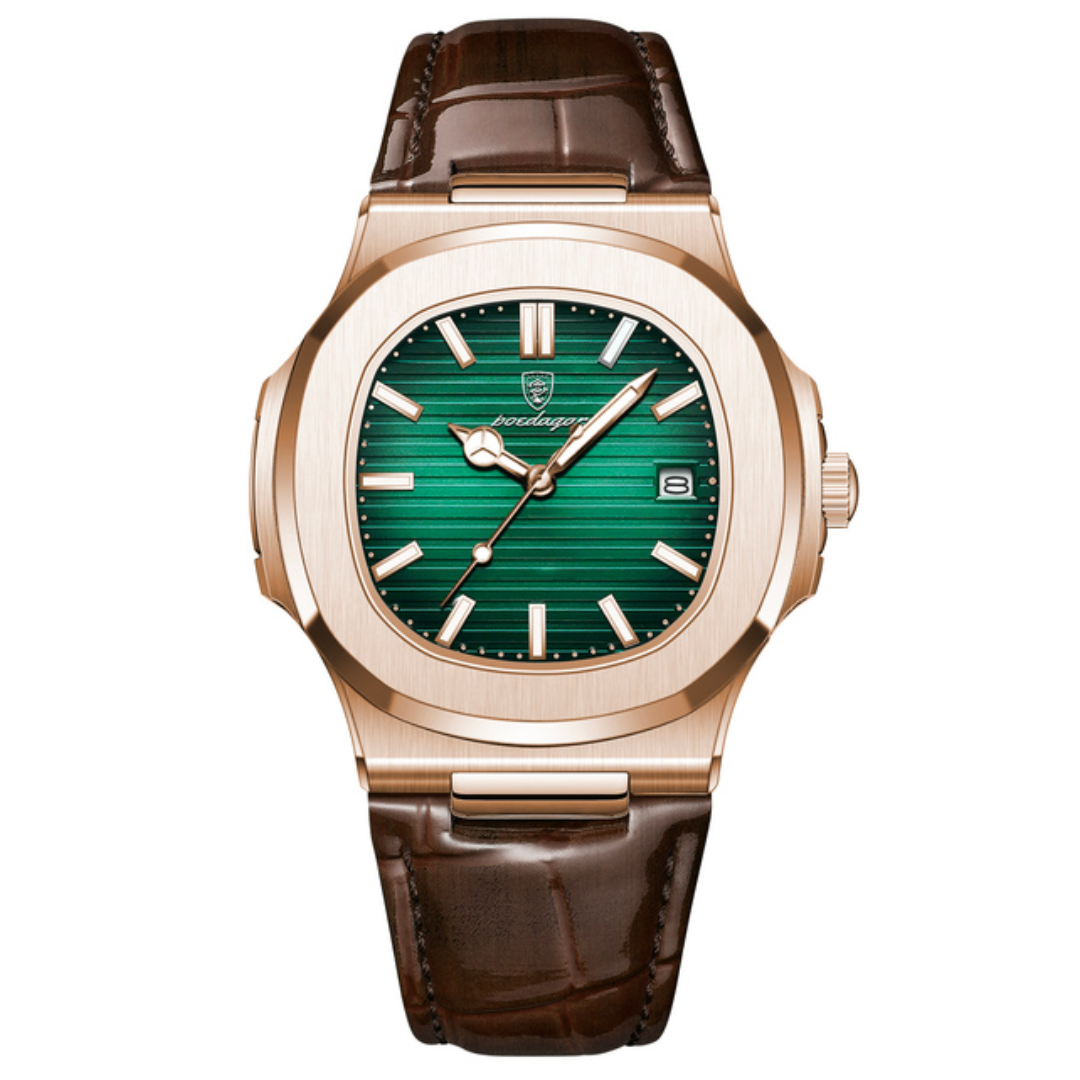 Relógio Masculino Poedagar Deluxe Gold | Pulseira de Couro