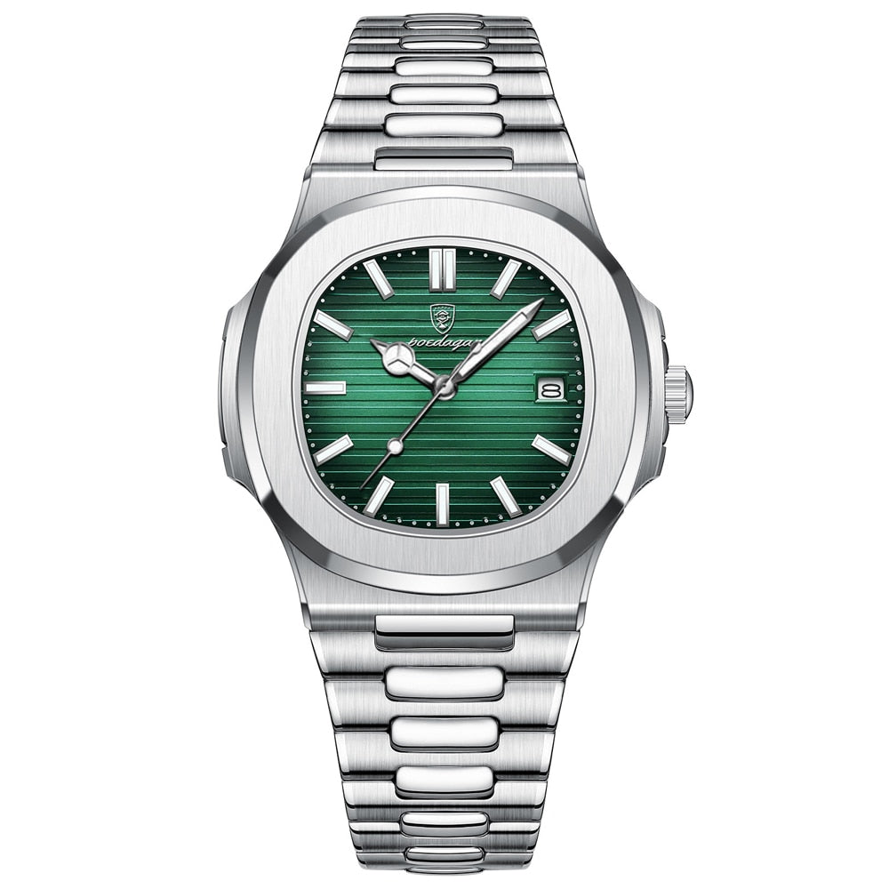 Relógio Masculino Poedagar Deluxe Prata | Pulseira de Couro