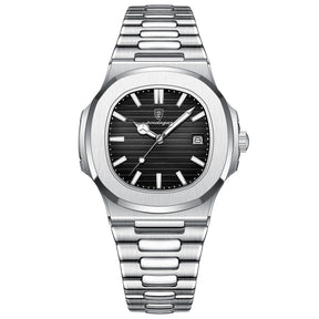 Relógio Masculino Poedagar Deluxe Prata | Pulseira de Couro